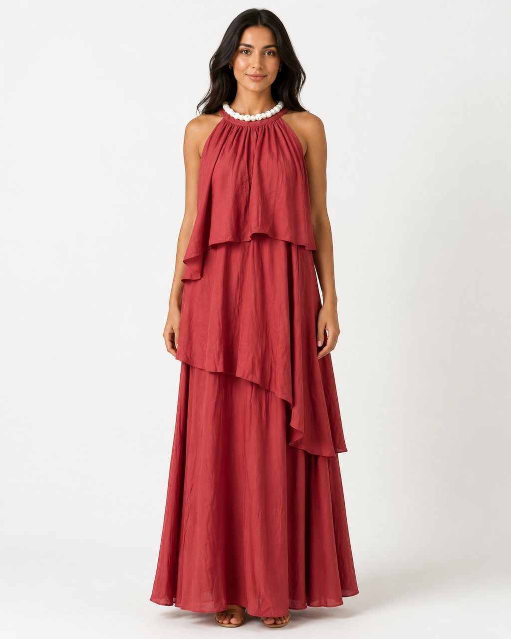 Sienna Burgundy Ruffle Dress