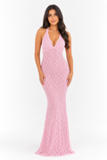 Livia Pink Halter Maxi Dress
